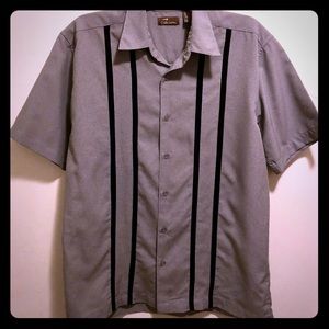 Cafe Luna B&W Houndstooth Racing Stripes Shirt M